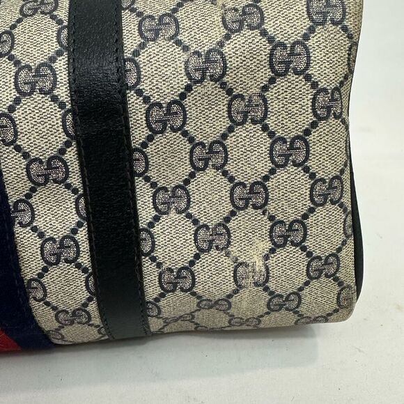 Vintage Gucci Sherry Line Navy Blue Boston Bag - Picture 10 of 16